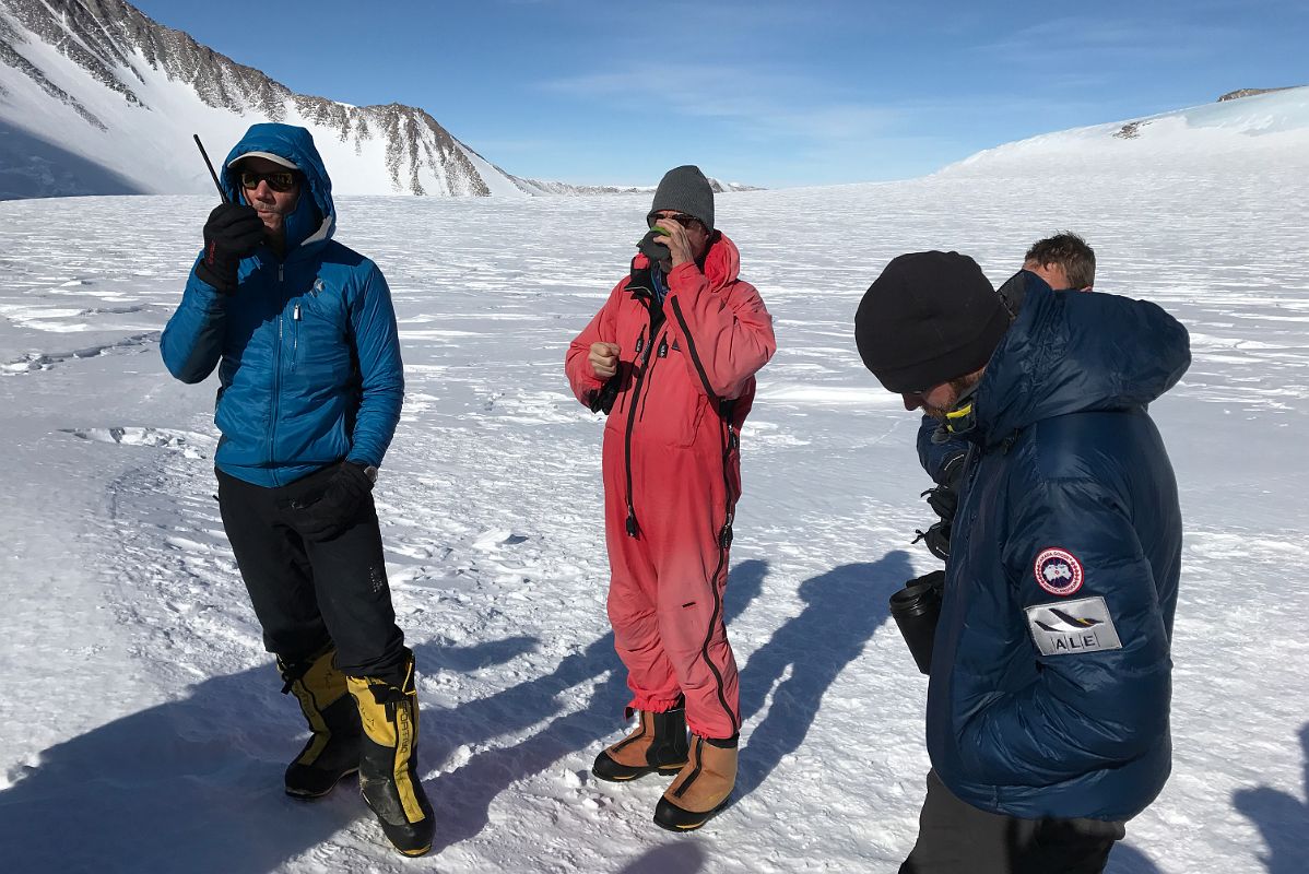 18A ALE Guides Scott Woolums, Dave Hamilton And Josh Hoeschen Decide That We Will Climb To High Camp On Day 8 At Mount Vinson Low Camp